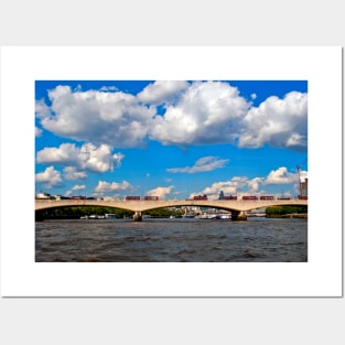 Red London Buses Waterloo Bridge England Posters and Art